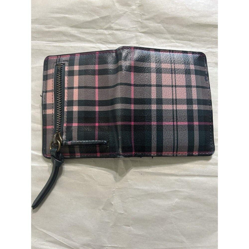 Chic Black and Pink Wallet with Classic Plaid Design